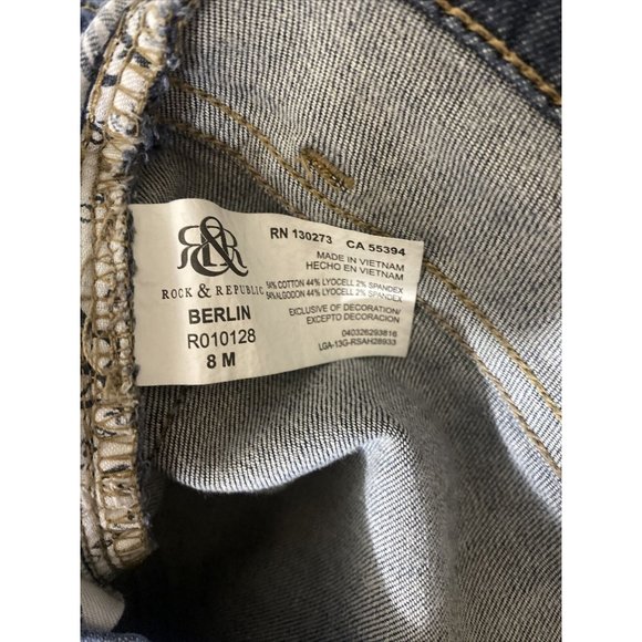 Rock & Republic Women Denim Jeans Dark Wash PANT 8 Medium Regular Bootcut Berlin - Picture 9 of 9